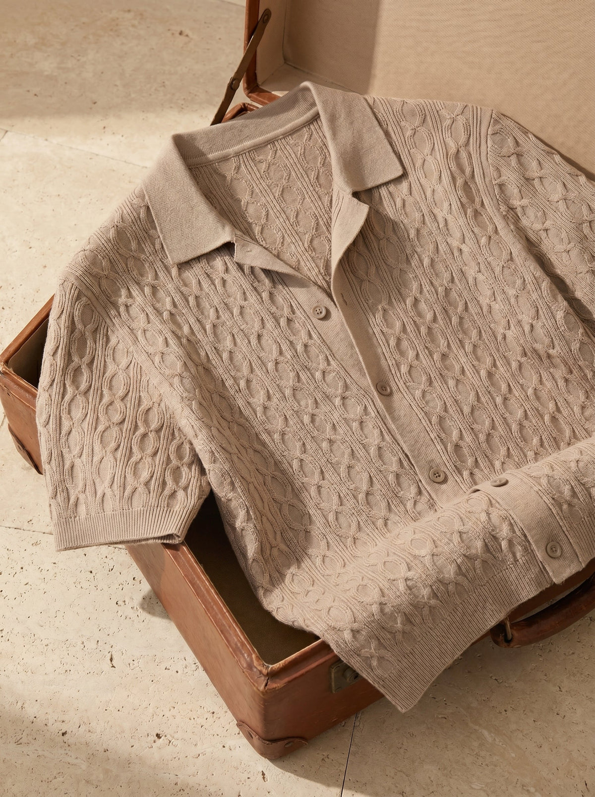 Bruno Cable Knit Polo Shirt